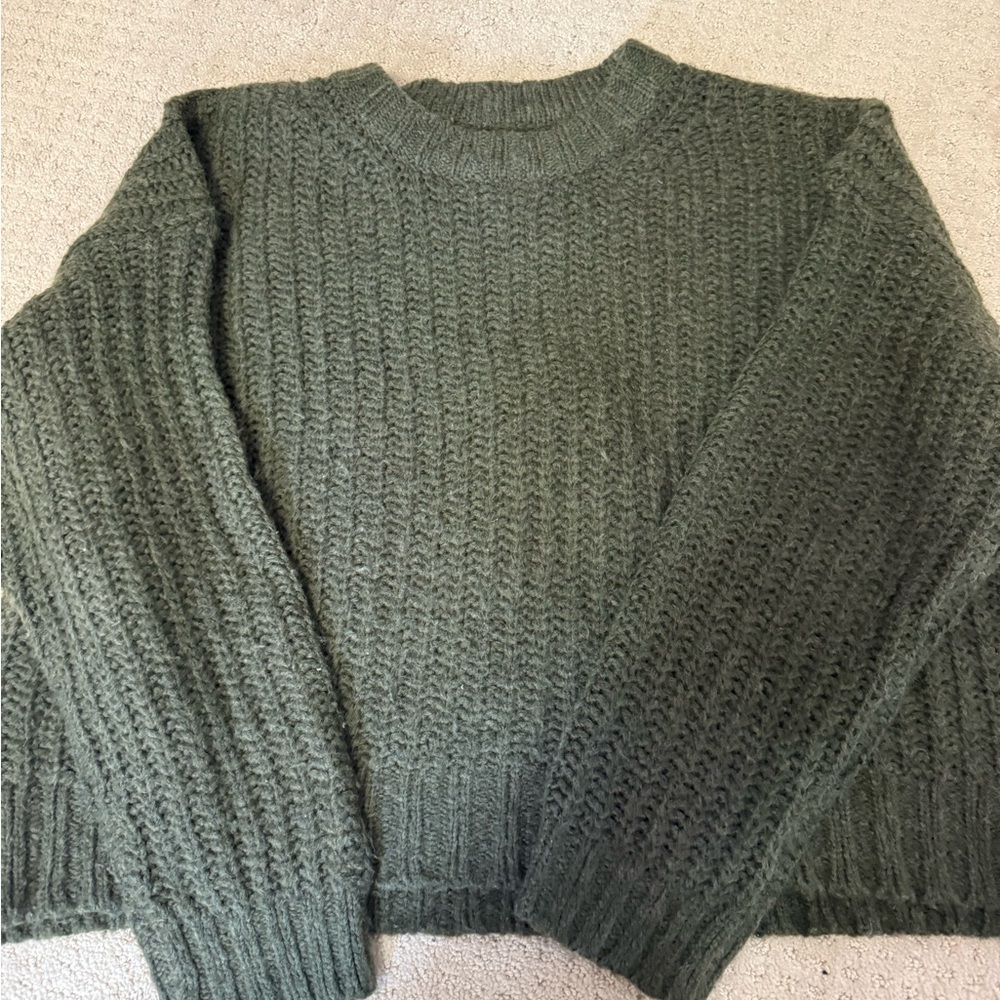 American Eagle Outfitters Olive Crew Neck Sweater